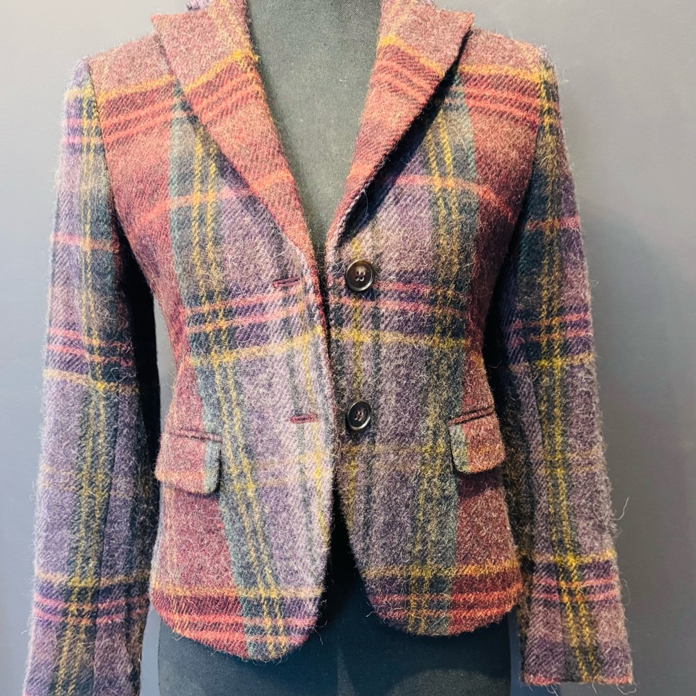 Theory Multicolor Plaid Blazer